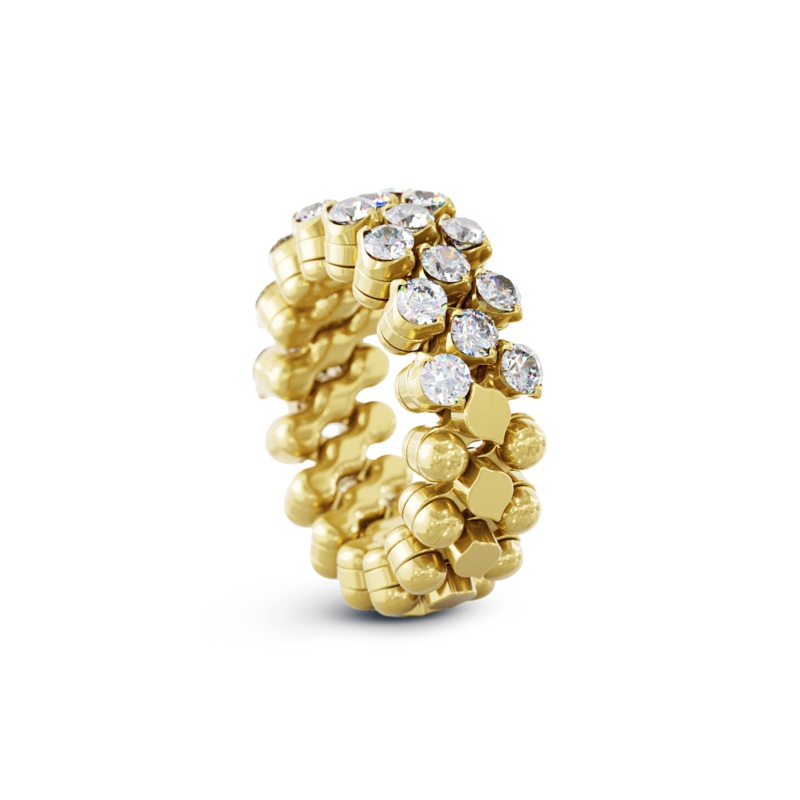 Brevetto 3-row Multi Size Ring in Yellow Gold – Serafino Consoli Jewelry