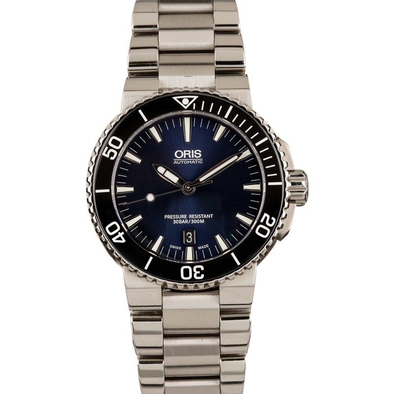 Buy Used Oris Aquis Date 01 733 7653 4135-07 8 26 01PEB  – Sku: 7653 4135