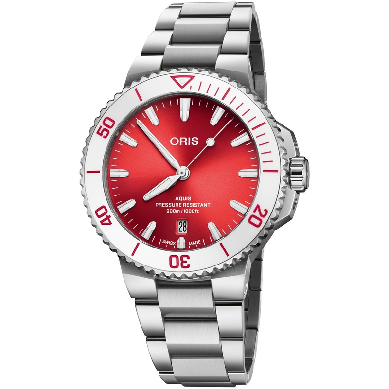 Oris 01 733 7787 4138-07 8 22 04PEB Aquis Date 41.50 mm Water-Melon Summer