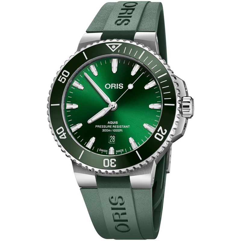 Oris Aquis Date Green Dial on Strap