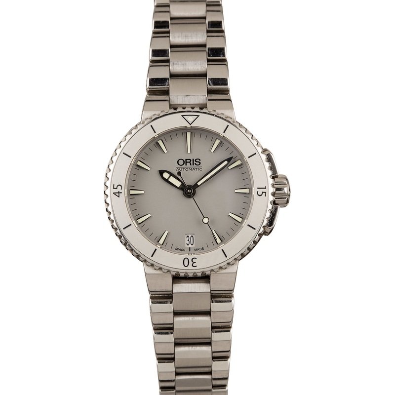 Buy Used Oris Aquis Date 01 733 7652 4143-07 8 18 01P  – Sku: 7652 4143