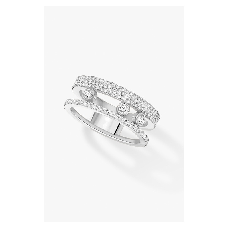 Move Romane Pav Ring in White Gold Size 54 – Messika