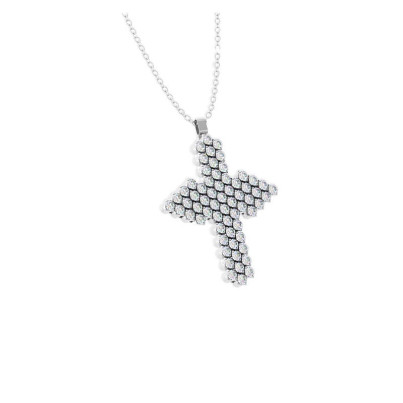 Brevetto 3-row Multi Size Cross Pendant in White Gold – Serafino Consoli Jewelry