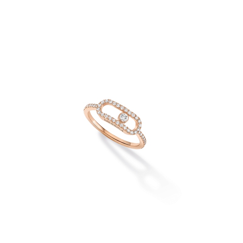 Move Uno LM Pav Ring in Pink Gold Size 53 – Messika