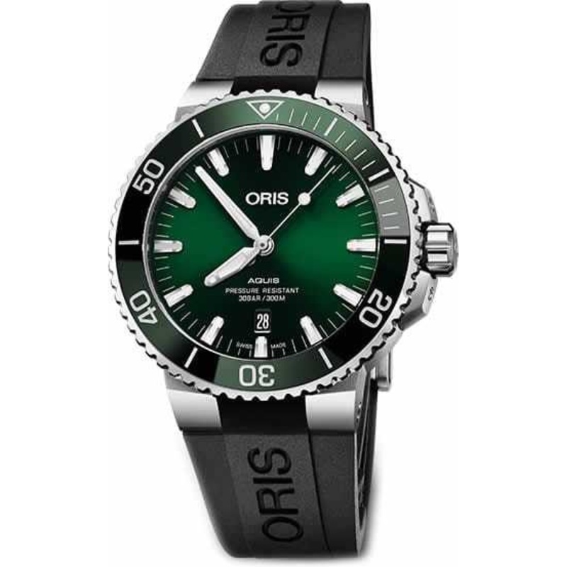 Oris Aquis Date Green Dial on Strap 01 733 7730 4157-07 4 24 64EB