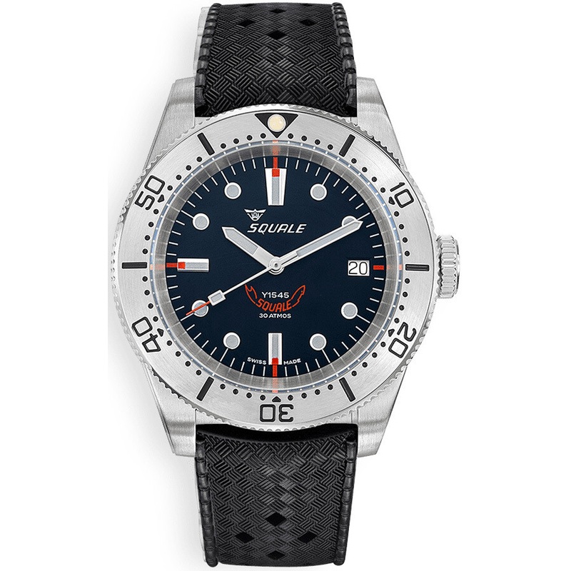 Squale 1545SSBK.HT 1545 Steel Black on Strap