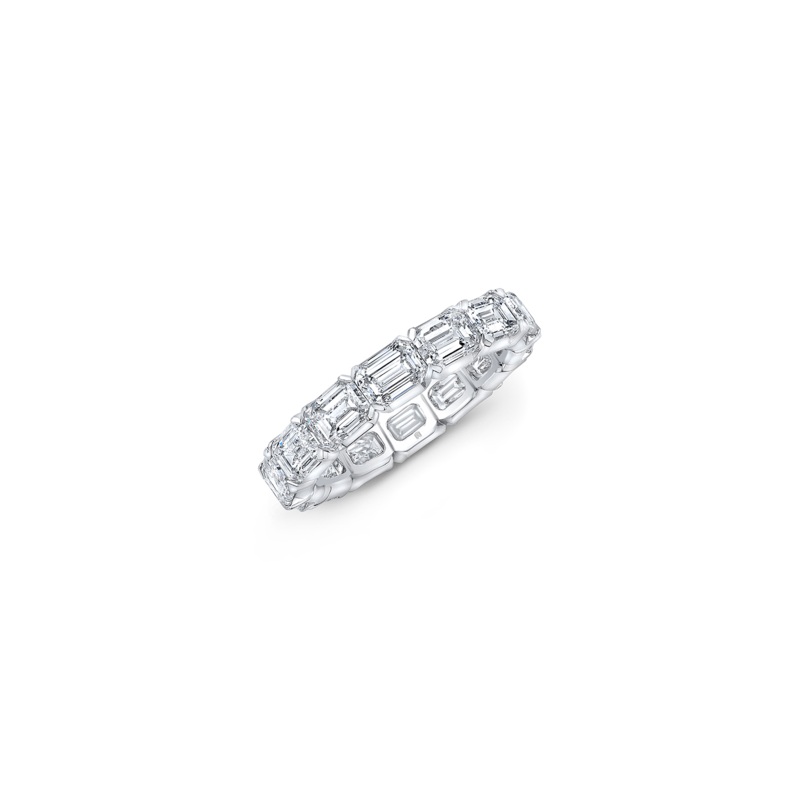 Emerald Cut Eternity Ring in White Gold – Rahaminov Diamonds