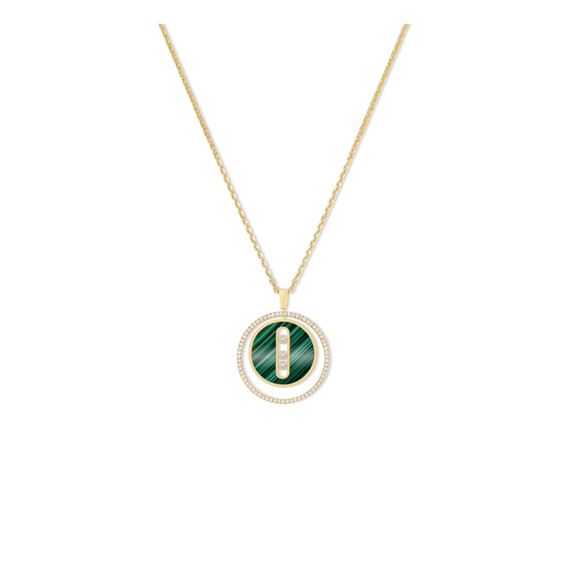 Lucky Move Malachite MM Pendant in Yellow Gold – Messika