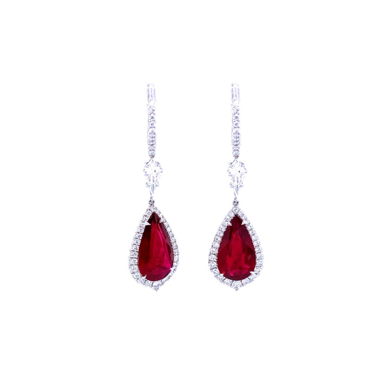 Pear Shape Ruby Pendant Earrings – Bayco