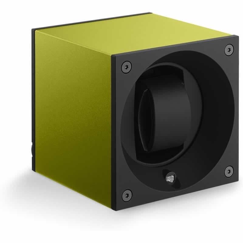 SwissKubik Watch Winder Single – Anodized Yellow With Window Protect SK01.AE006-WP
