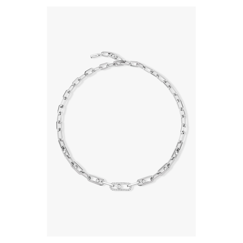 Move Link Chain Necklace in White Gold – Messika