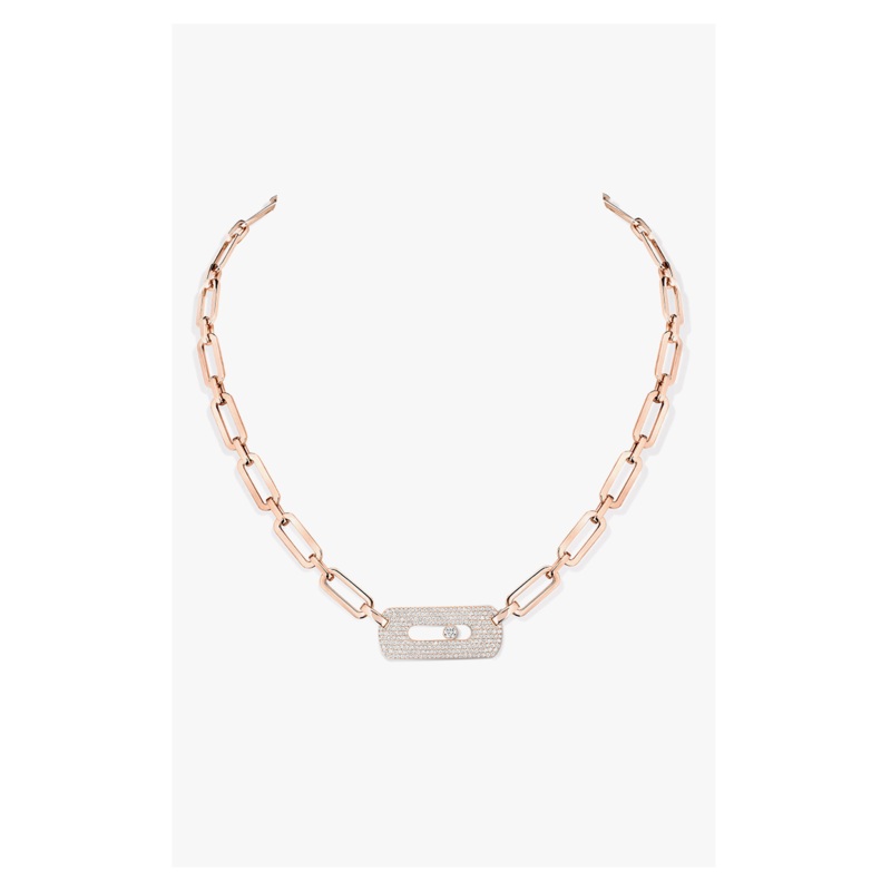 Move Link XL Chain Necklace in Pink Gold – Messika