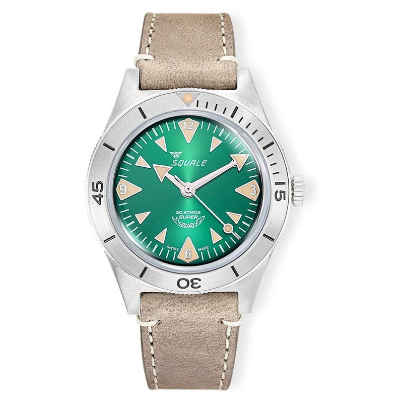 Squale SUPERSSAGR.PTO Super-Squale Big Arrows Green Dial on Strap