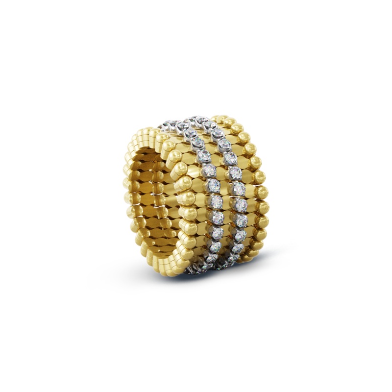 Serafino Alternato 7-row Ring Bracelet in Yellow and White Gold – Serafino Consoli Jewelry