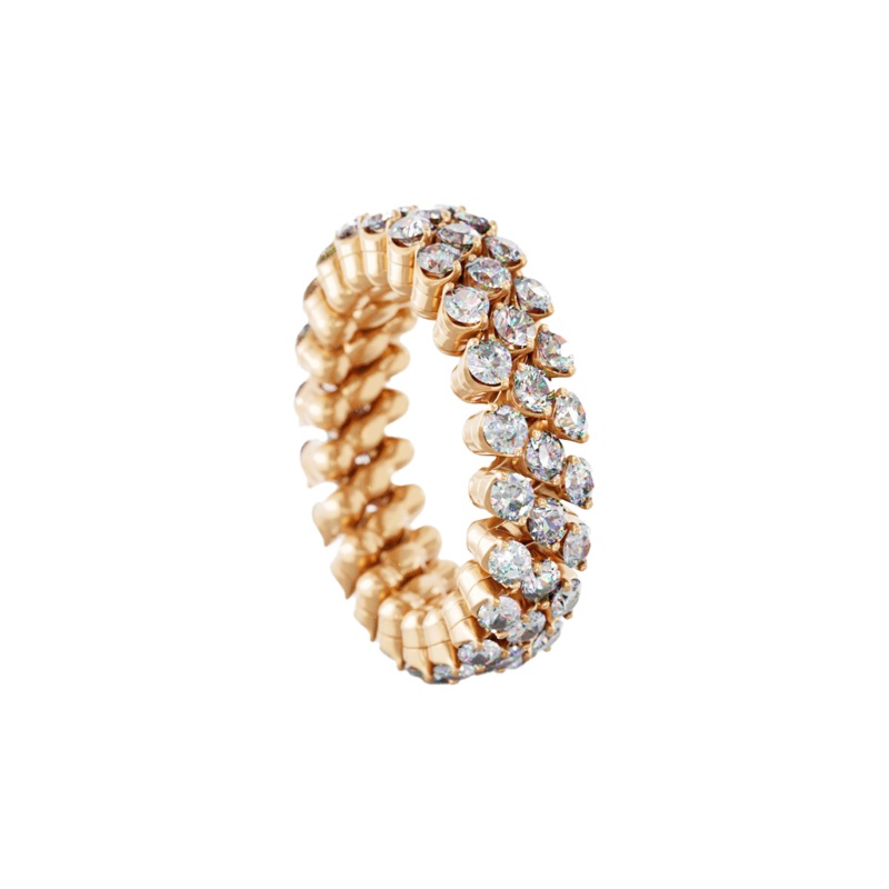 Brevetto 3-row Multi Size Ring in Pink Gold – Serafino Consoli Jewelry