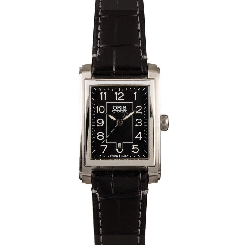 Buy Used Oris Rectangular Date 01 561 7656 4034-07 5 17 71FC  – Sku: 7656 4034