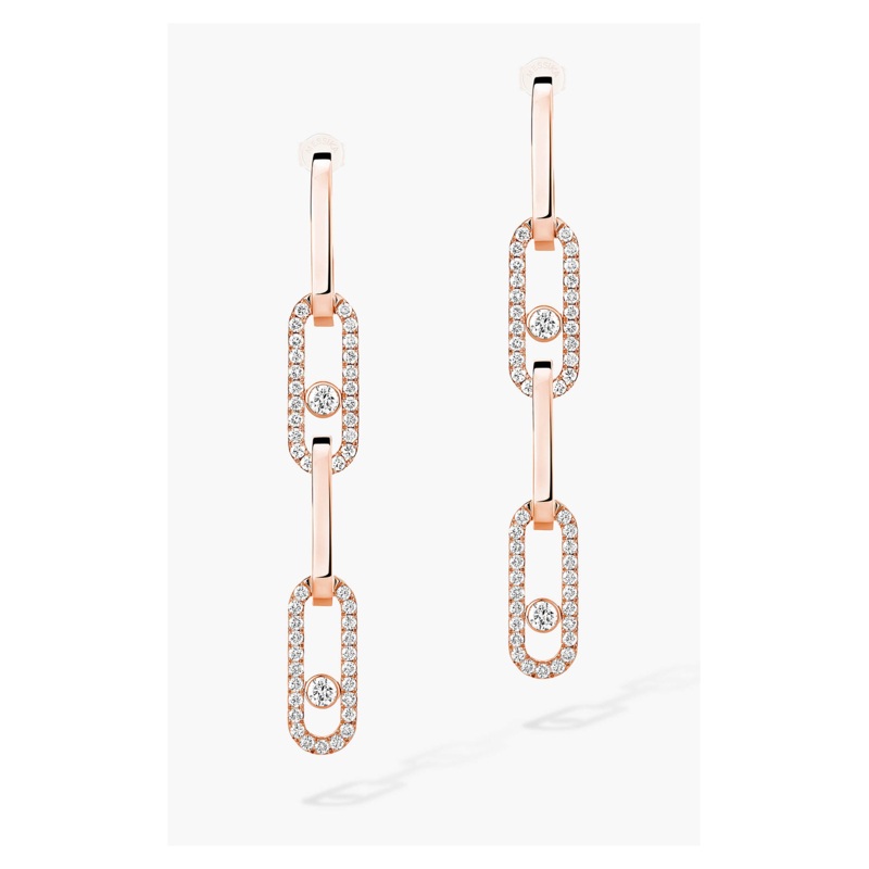 Move Link Transformable Earrings in Pink Gold – Messika