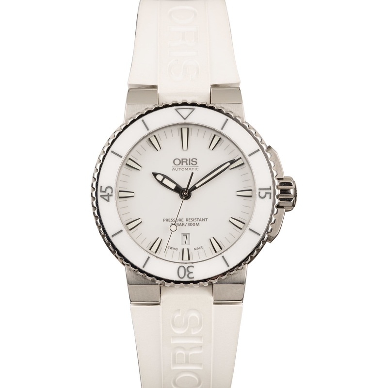 Buy Used Oris Aquis Date 01 733 7653 4156-07 4 26 31EB  – Sku: 7653 4156