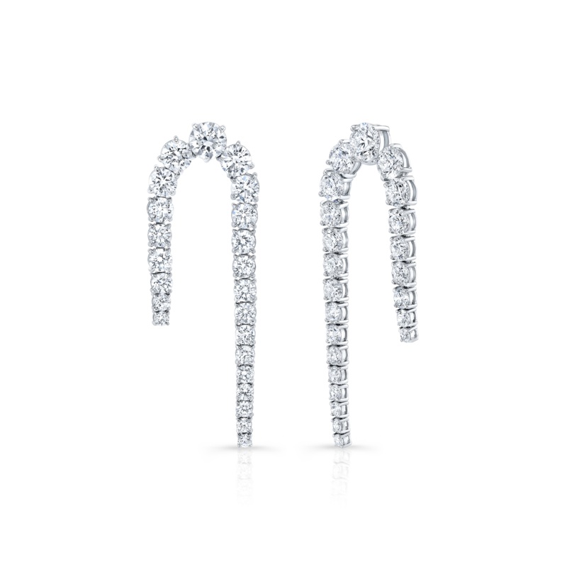 Candy Cane Diamond Earrings in White Gold – Rahaminov Diamonds