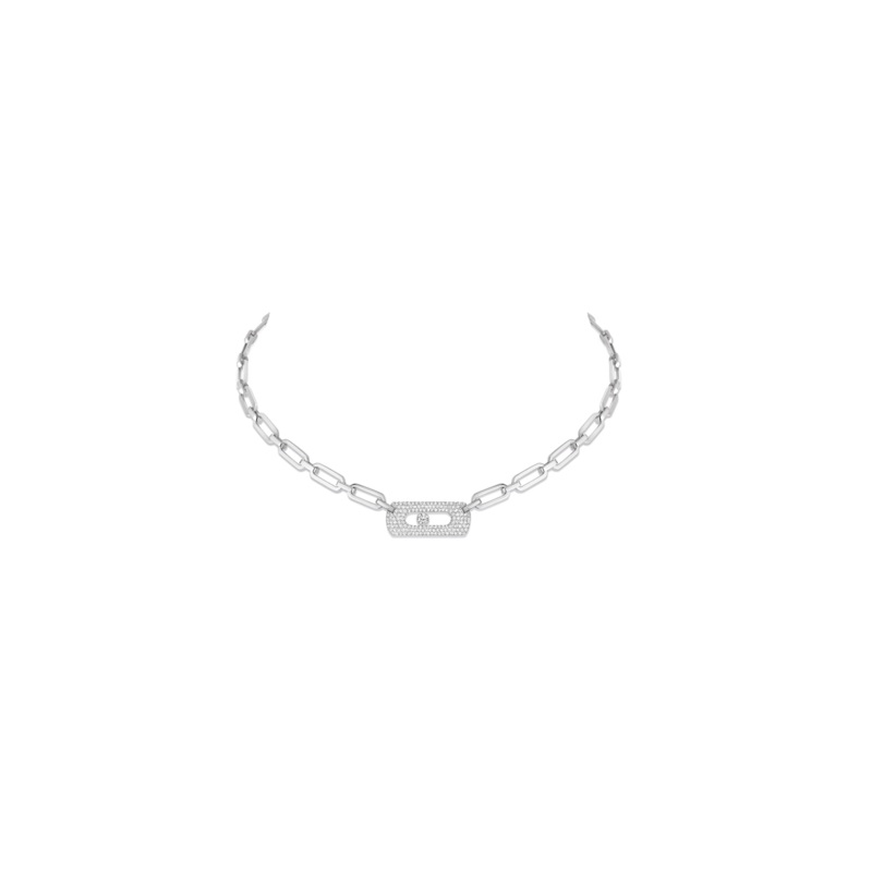 Move Link Chain Neckace in White Gold – Messika