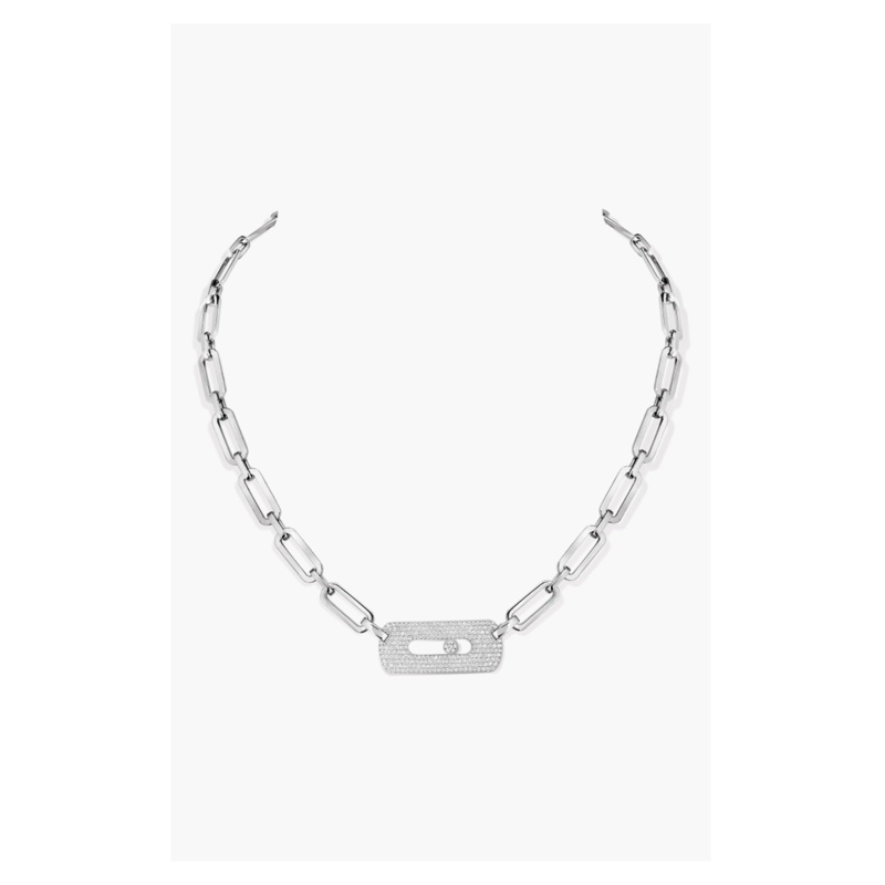 Move Link XL Chain Necklace in White Gold – Messika