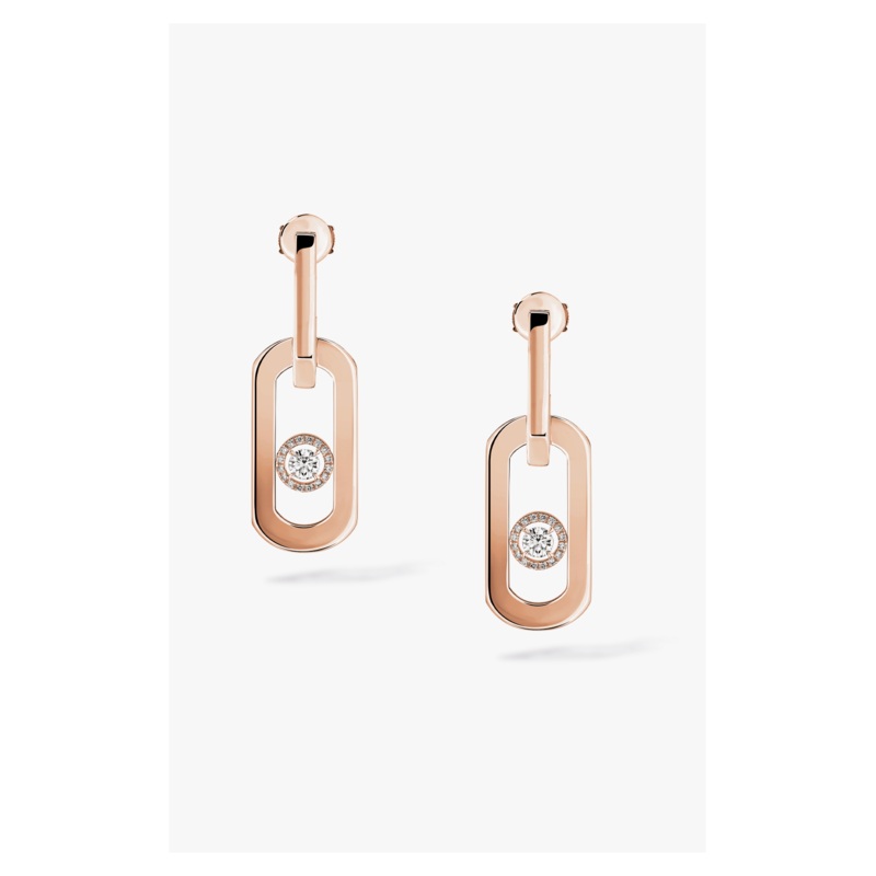 So Move XL Pendant Earrings in Pink Gold – Messika
