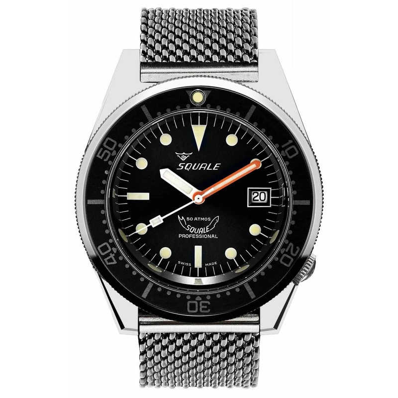 Squale 1521 Classic Black on Bracelet