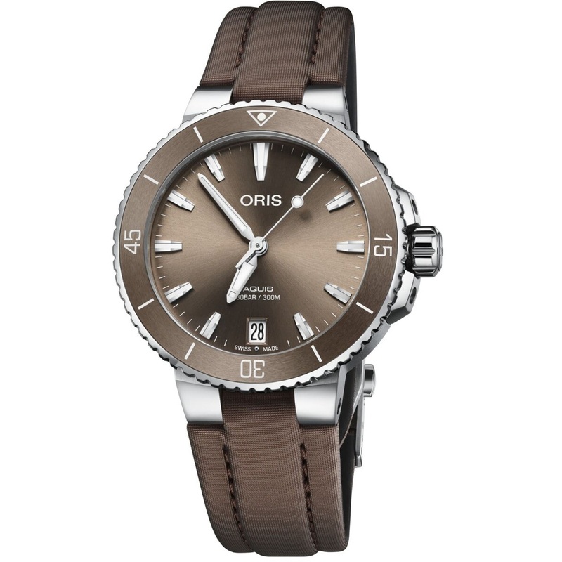 Oris Aquis Date Brown Dial on Strap