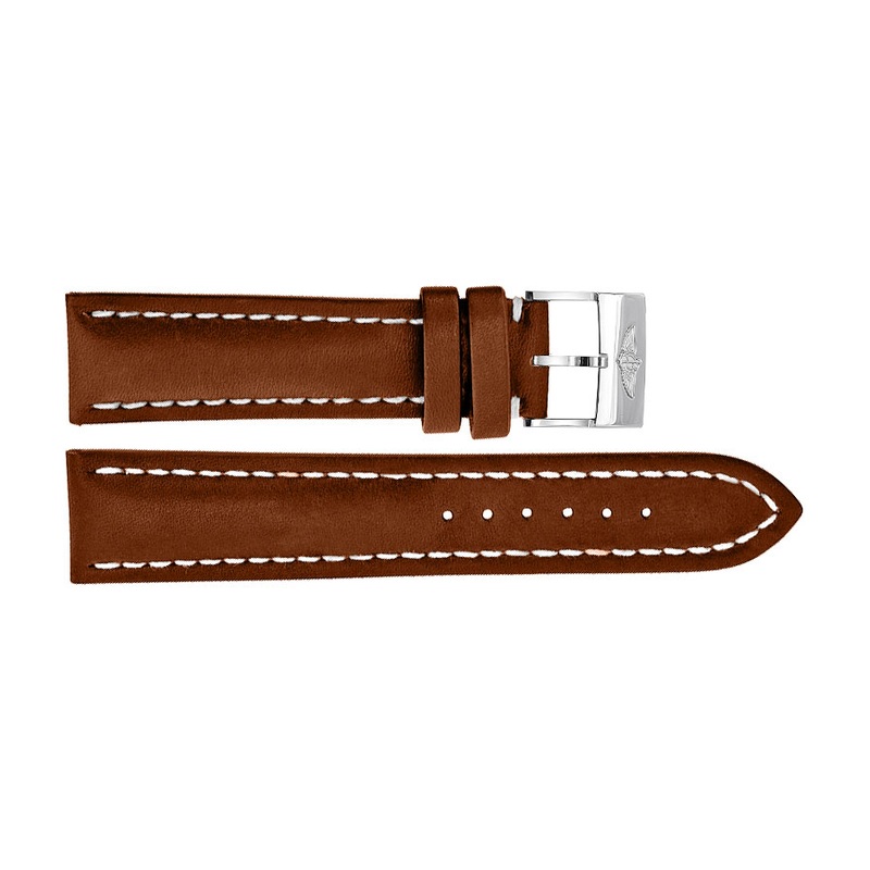 Breitling 22mm Brown Leather Strap 125X Mens Swiss Luxury Watch Accessory