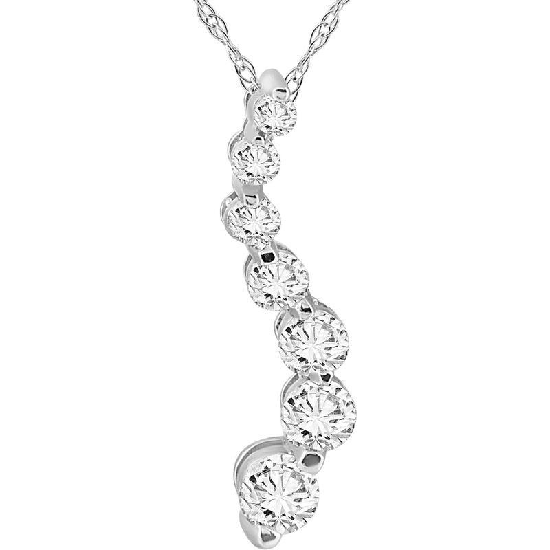 Buy Diamond Journey Pendant, 0.5 Carat on 14k White Gold for Sale
