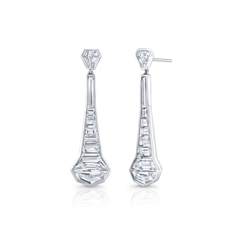 Shield Ear Pendants in Platinum – Rahaminov Diamonds