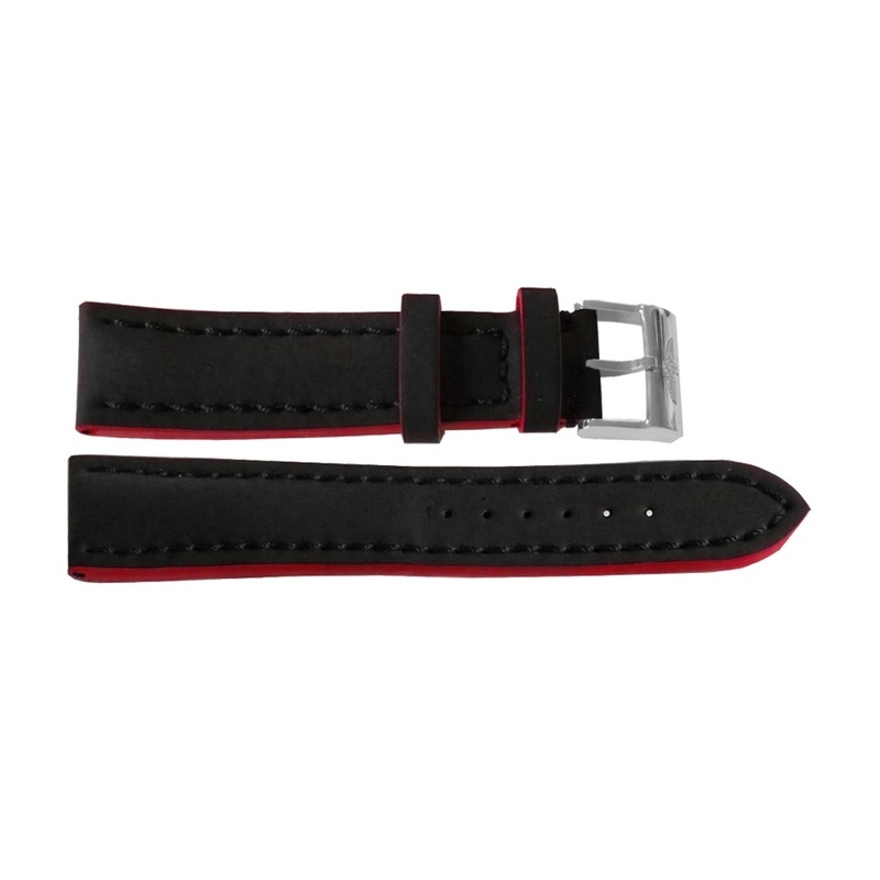 24/20 Genuine Breitling Black Leather Strap with Tang Buckle 233X