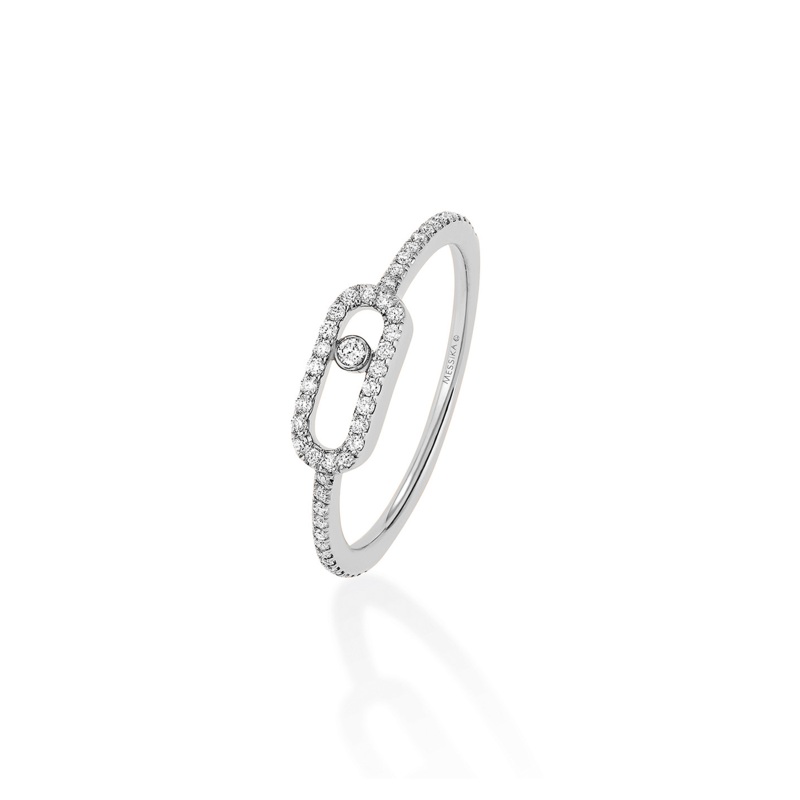 Move Uno Pav Ring in White Gold Size 55 – Messika