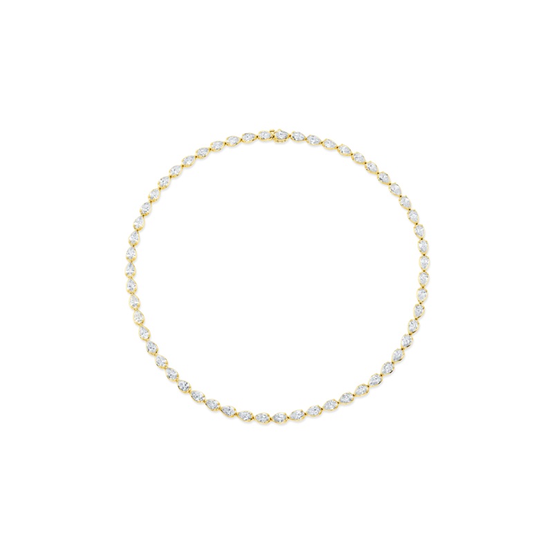 Pear Cut Diamond Necklace in Yellow Gold – Rahaminov Diamonds