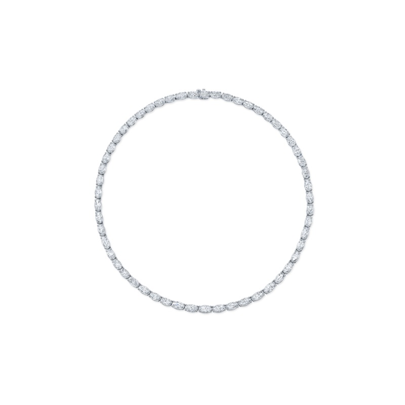 Moval Cut Diamond Necklace in White Gold – Rahaminov Diamonds