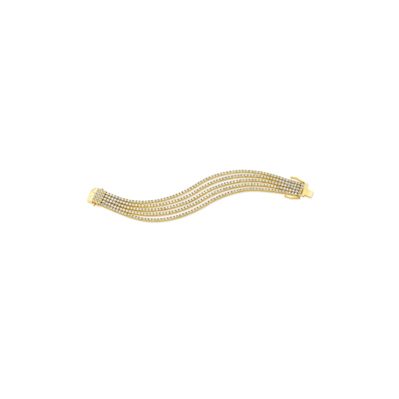 Five Strand Diamond Bracelet in Yellow Gold – Rahaminov Diamonds