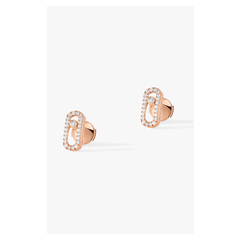 Move Uno Studs in Pink Gold – Messika