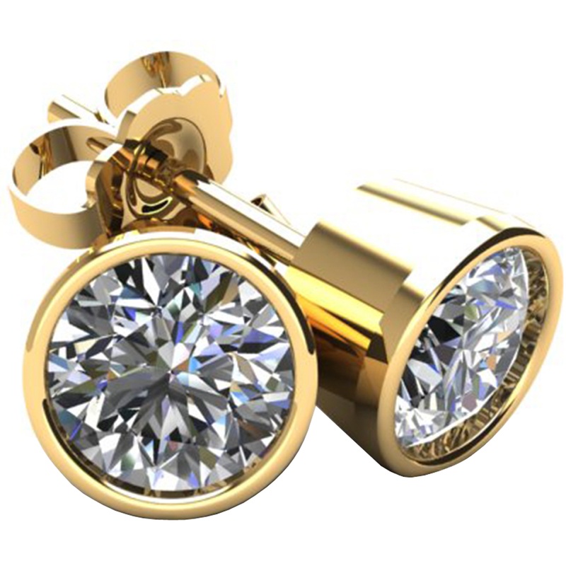Yellow Gold Diamond Stud Earrings 3BE50Y