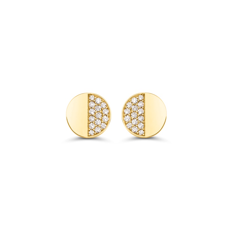 B Dimension Diamond Ear Pins – 18K Yellow Gold – Bucherer Fine Jewellery