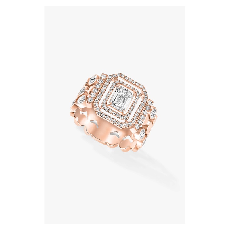 D-Vibes Multi Row Ring in Pink Gold Size 53 – Messika