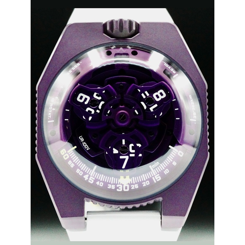 Urwerk UR-100V Violet on White Rubber Strap