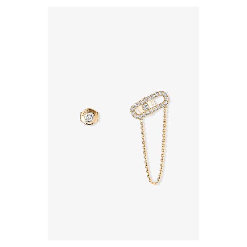 Move Uno Chain and Stud Earrings in Yellow Gold – Messika