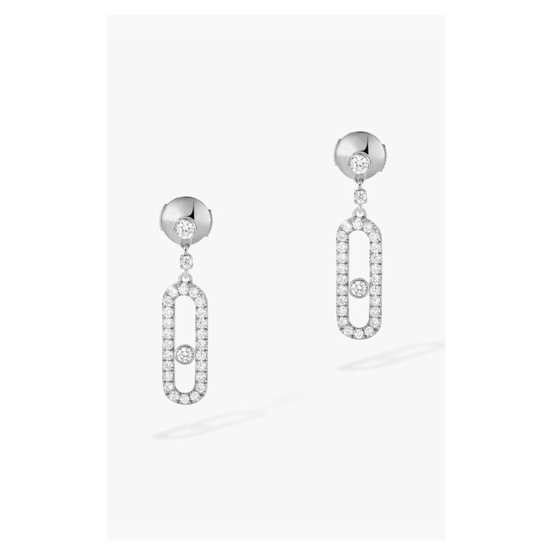 Move Uno Earrings in White Gold – Messika
