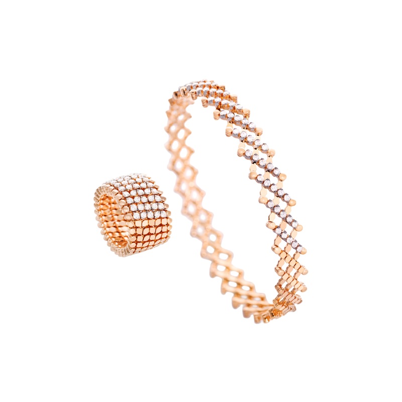 Serafino 7-row Ring Bracelet in Pink Gold – Serafino Consoli Jewelry