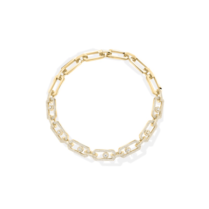 So Move XL Pav Necklace in Yellow Gold – Messika