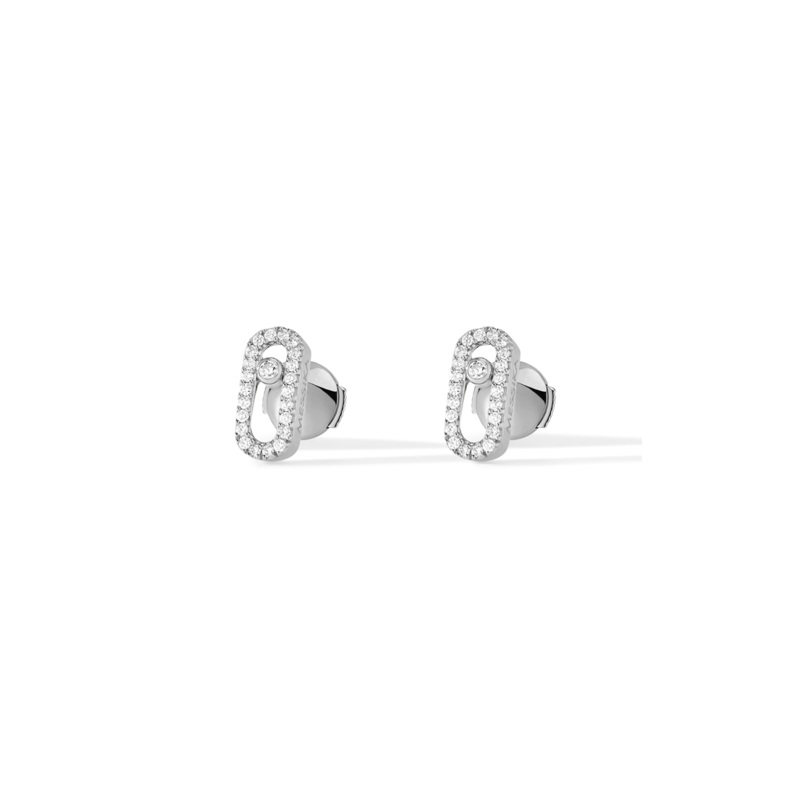 Move Uno Studs in White Gold – Messika