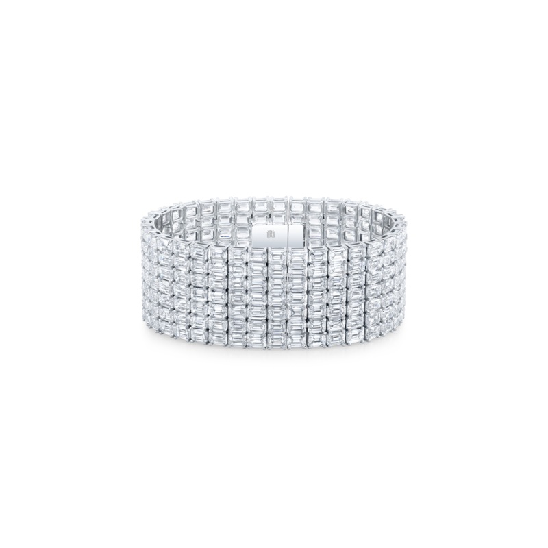Emerald Cut Diamond Bracelet in White Gold – Rahaminov Diamonds