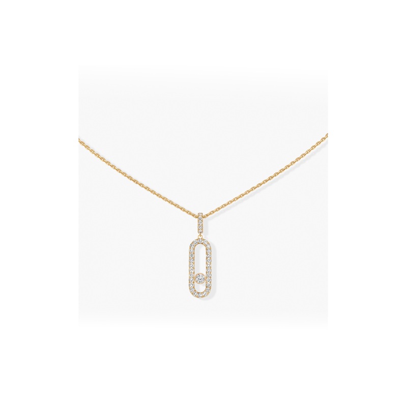 Move Uno LM Pav Pendant in Yellow Gold – Messika
