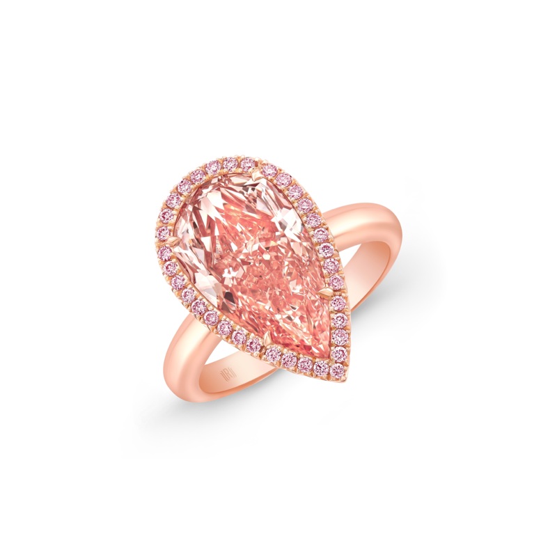 Pear cut Fancy Brownish Pink Diamond Ring in Pink Gold – Rahaminov Diamonds