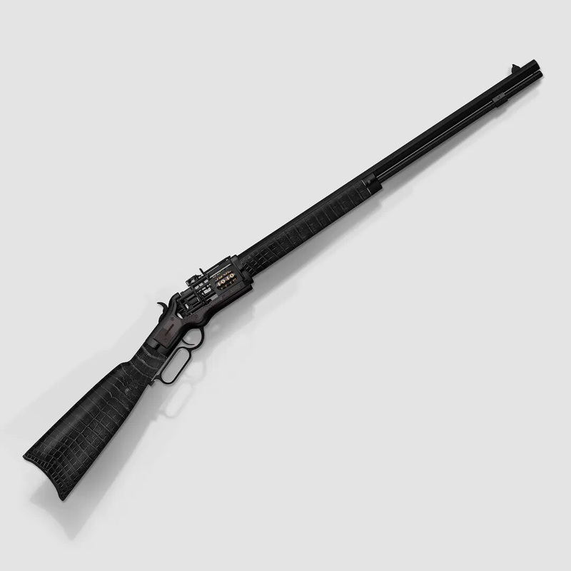 Winchester Reimagined Black Alligator Tashi Clock